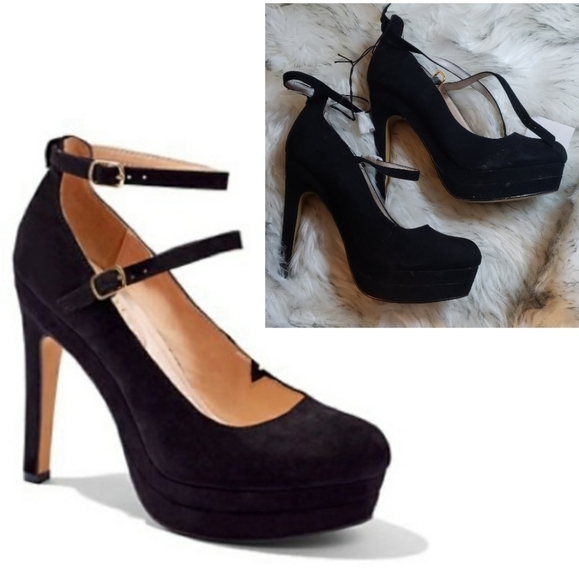 Eva Mendes double strap platform heels. Sz 8 - Picture 1 of 8